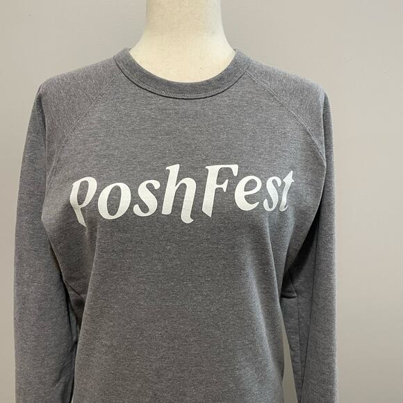 Poshmark Swag Exclusive Sweatshirt Posh Fest PoshFest Graphic Crewneck Gray - Picture 6 of 9